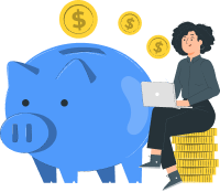 Piggy bank savings illustration